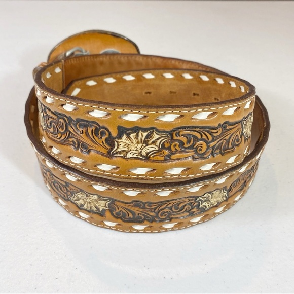 KONA KUT by Nocona Custom Vintage Tooled Western Belt JOHN - Picture 3 of 8